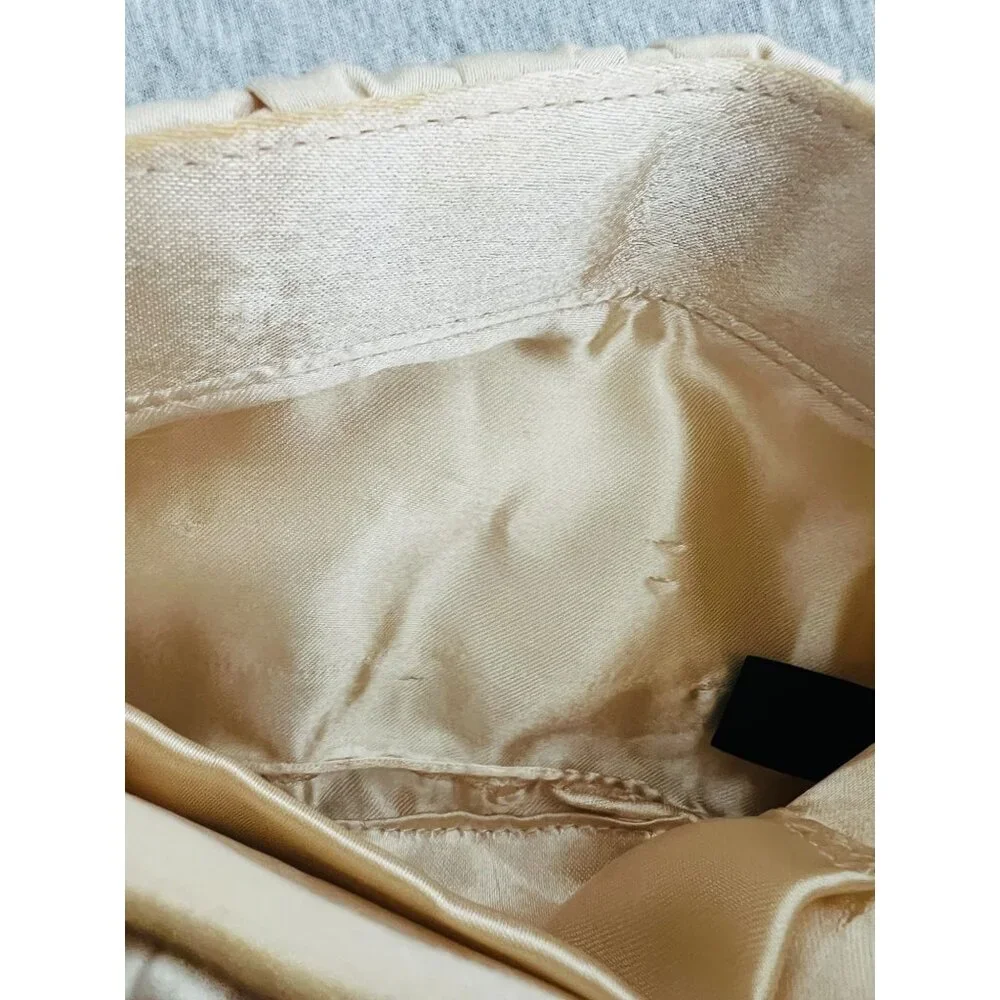 Style & Co. Ruched Satin‎ Wristlet Clutch cream With Interior Pocket